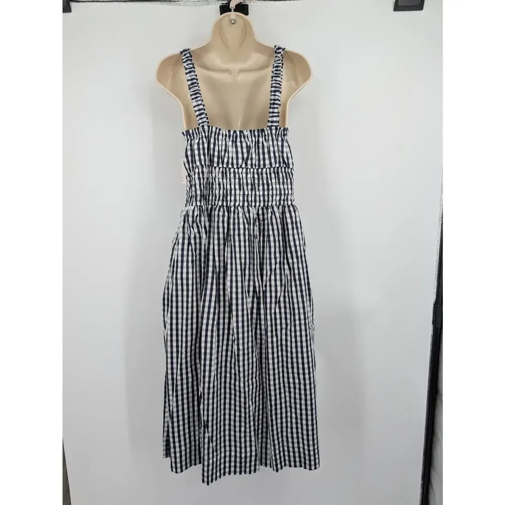 Sofia Grainge X Amazon Cotton Navy Gingham Plaid Medium Cottagecore Feminine - Picture 3 of 9